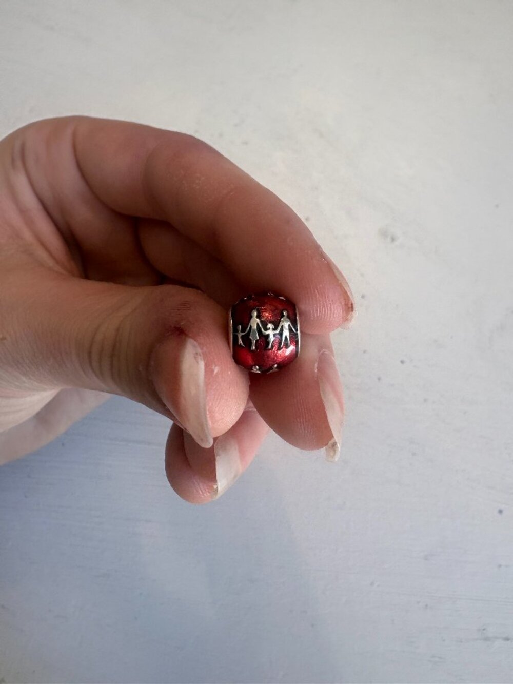 Pandora Red Murano Glass Family Charm Sterling Silver S925 ALE